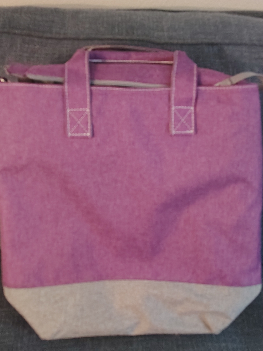 Everyday Purple Canvas Tote with Cream Base